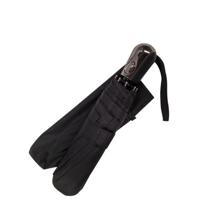 Paraguas Plegable Hombre Automático Negro Mango Recto 58 cm