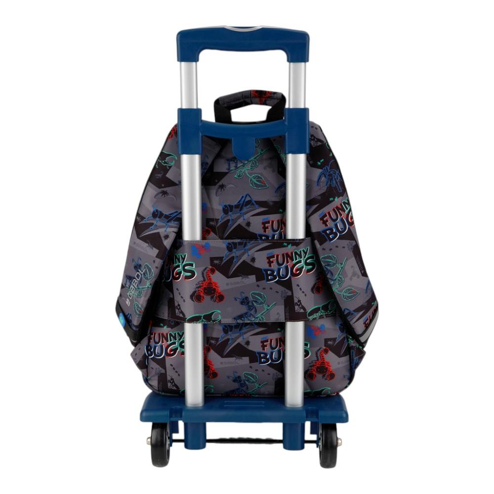 Mochila Escolar Pequeña Gabol Bugs Gris para 1º y 2º de Primaria