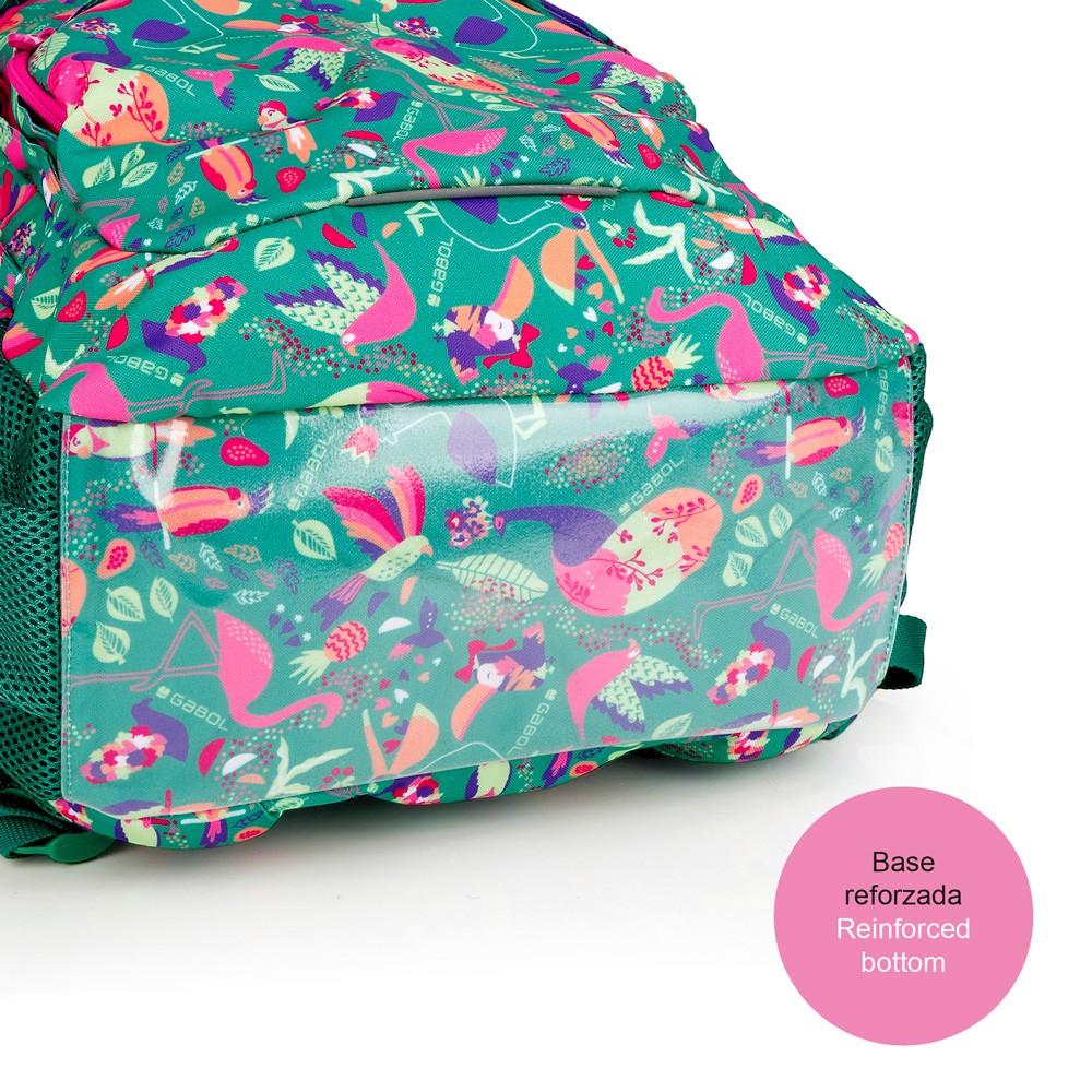 Mochila Escolar Gabol Vida Verde Estampada 3 Compartimentos
