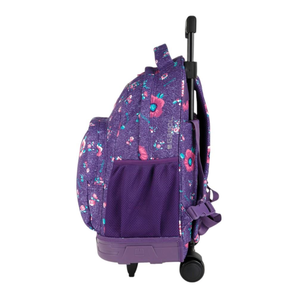 Mochila Escolar con Carro Gabol Lily Morada para Niña