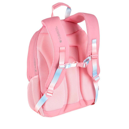 Mochila Escolar Gabol Glam Rosa con Glitter 3 Compartimentos