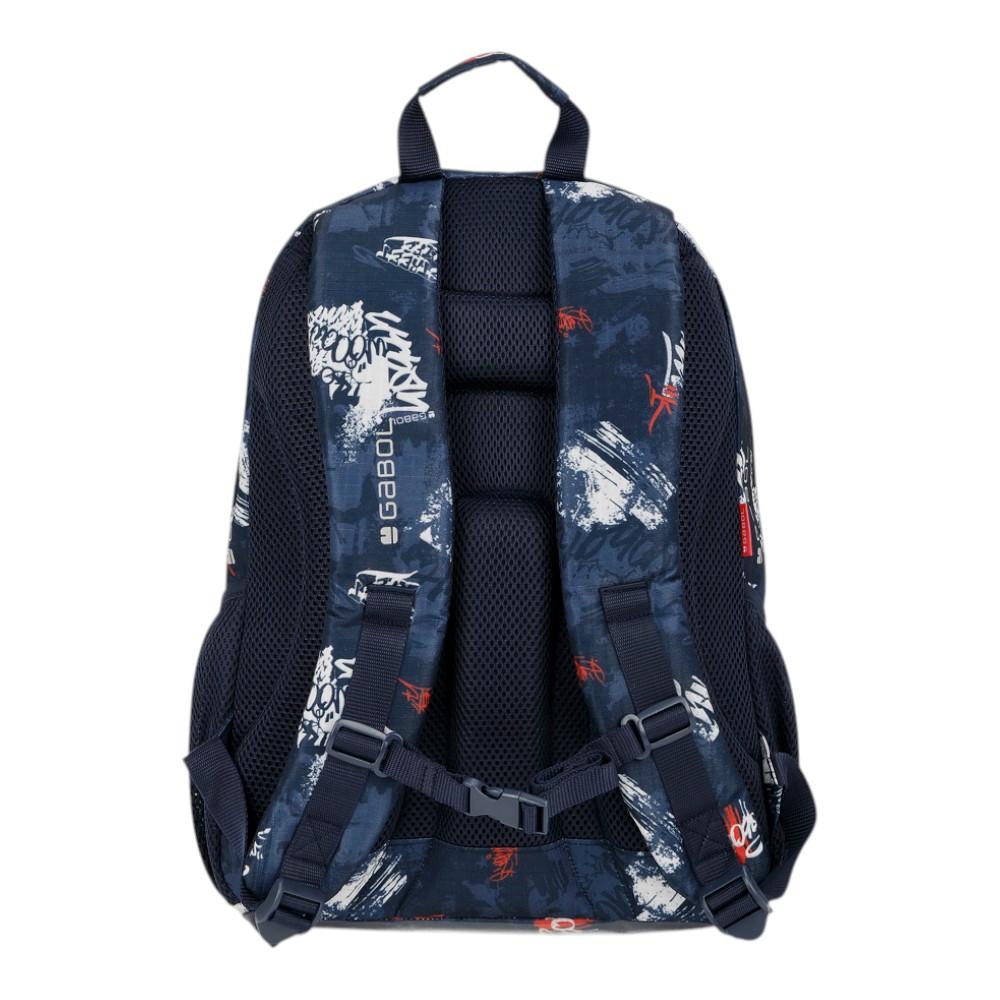 Mochila Escolar Gabol Dash Azul Marino Estampada 15,6"