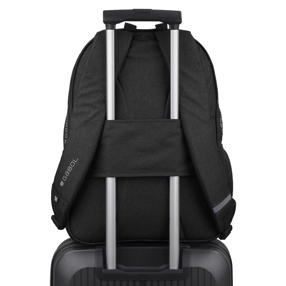 Mochila Gabol Wolf Negra Adaptable a Carro para Trabajo e Instituto