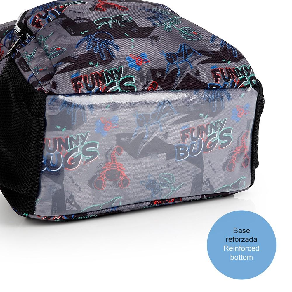 Mochila Escolar Pequeña Gabol Bugs Gris para 1º y 2º de Primaria