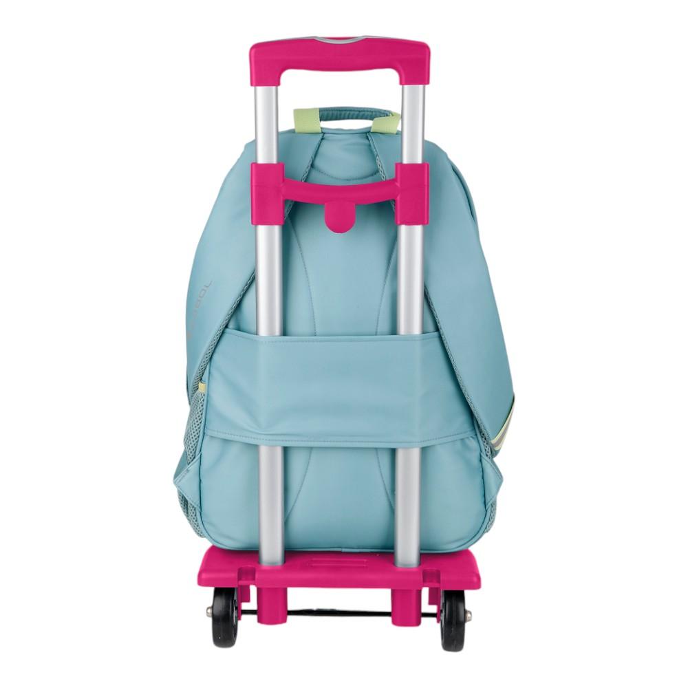 Mochila Escolar Gabol Whisper Verde Agua Adaptable a Carro