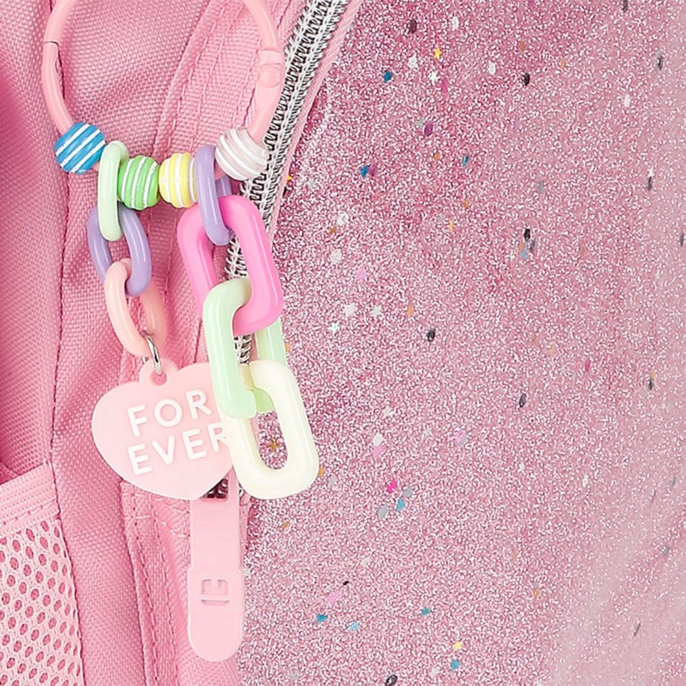 Mochila Escolar Gabol Glam Rosa Palo con Glitter para Niña 1º y 2º Primaria