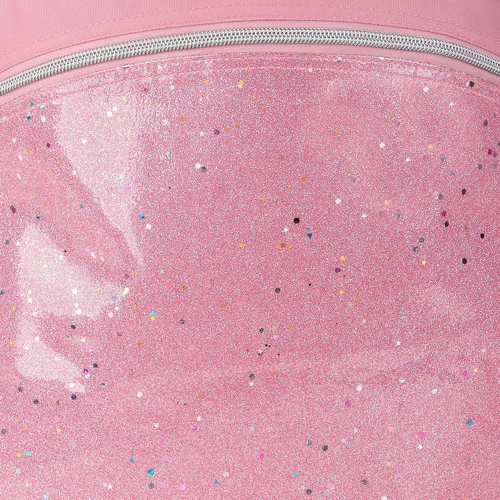 Mochila Escolar Gabol Glam Rosa con Glitter 3 Compartimentos