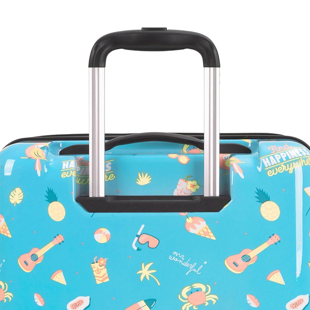 Agarre Cómodo: Vista del asa superior reforzada, ideal para levantar la maleta con facilidad al subirla al avión.