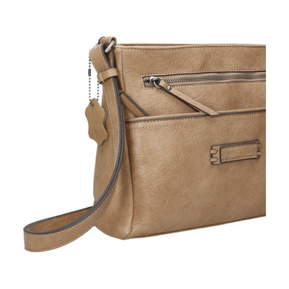 
Bolso de mujer Matties Clasic en color camel con múltiples bolsillos de cremallera para organizar móvil, cartera, llaves y pequeños accesorios.