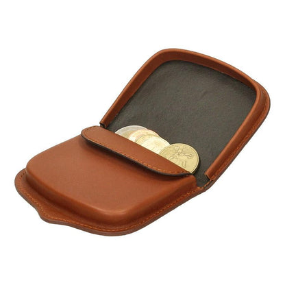 Detalle del monedero de tacón J.L Piel cuero abierto, con su clásico compartimento para monedas y fabricación artesanal en piel de Ubrique.