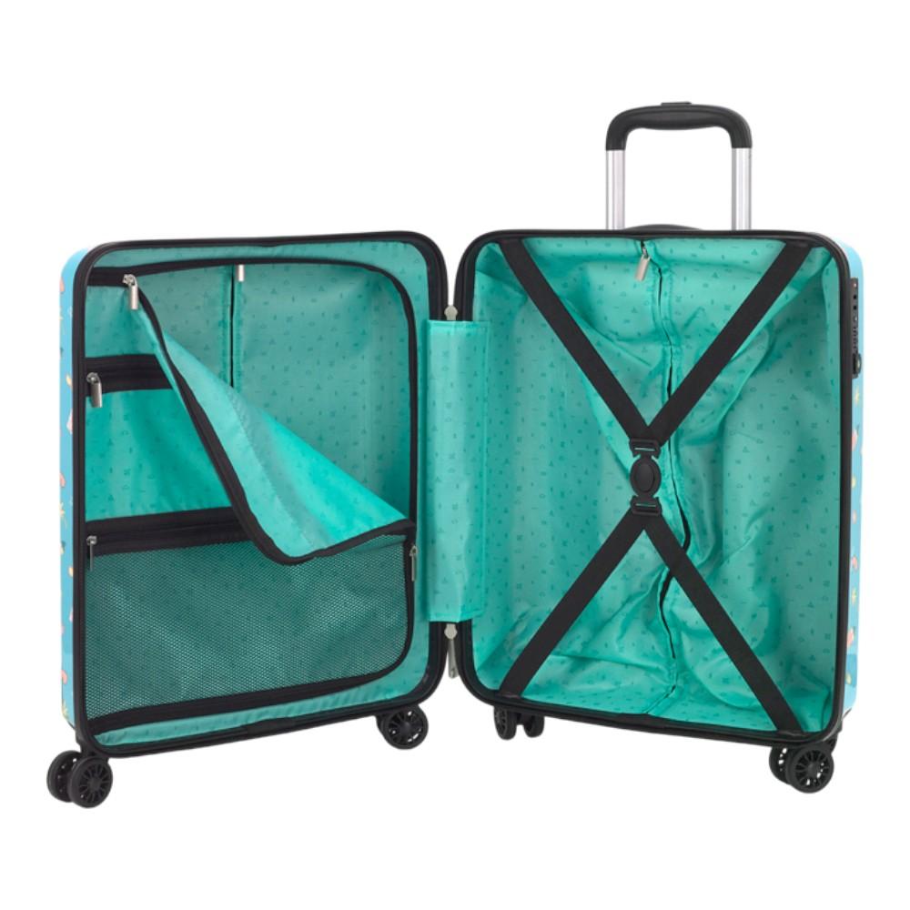 Interior de Diez: Todo en su sitio gracias al separador con cremallera y las cintas elásticas para que tu ropa llegue impecable.