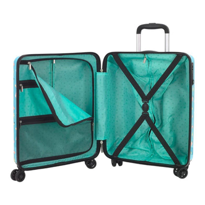 Interior de Diez: Todo en su sitio gracias al separador con cremallera y las cintas elásticas para que tu ropa llegue impecable.