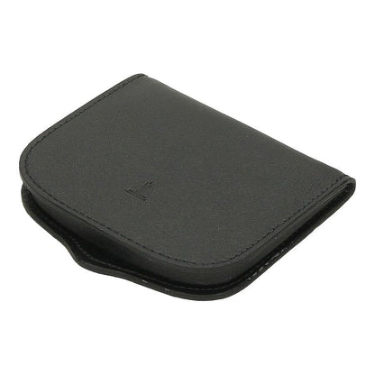 Vista exterior del monedero de tacón J.L Piel negro, fabricado artesanalmente en Ubrique con piel de calidad y disponible en Luisipo.