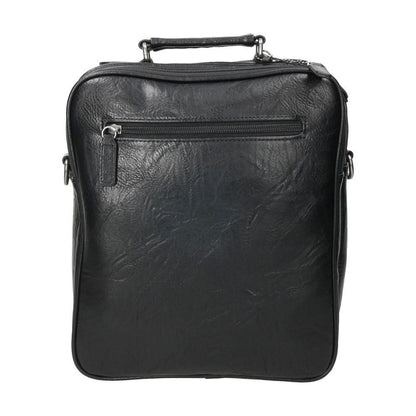 Vista posterior del bolso autobusero Matties Nappa negro con diseño clásico, acabado efecto napa y gran capacidad para el trabajo o los viajes.
