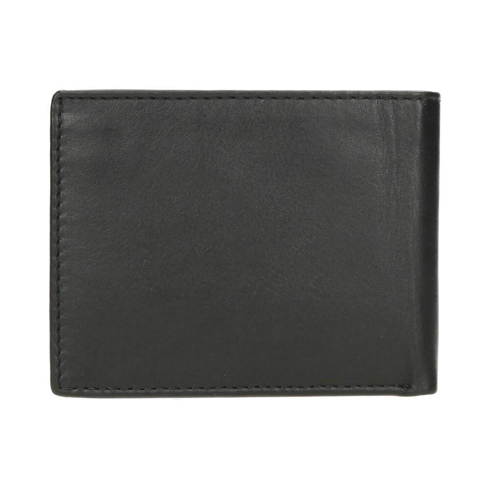 Vista posterior de la cartera americana J.L Piel en piel auténtica con acabado liso, tacto suave y diseño fino para un uso diario cómodo.