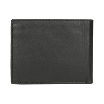 Vista posterior de la cartera americana J.L Piel en piel auténtica con acabado liso, tacto suave y diseño fino para un uso diario cómodo.