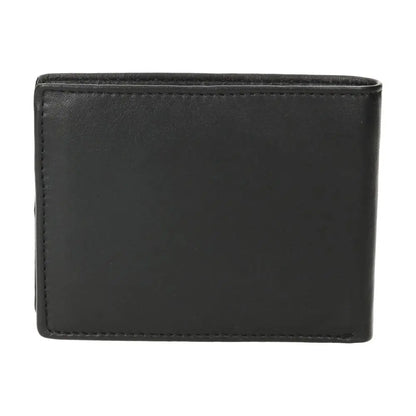 Vista posterior de la cartera de piel J.L Piel fabricada en piel negra con acabado clásico y gran calidad.