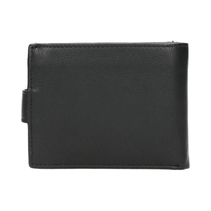 Vista posterior de cartera masculina J.L Piel fabricada en piel auténtica de alta calidad y formato horizontal.