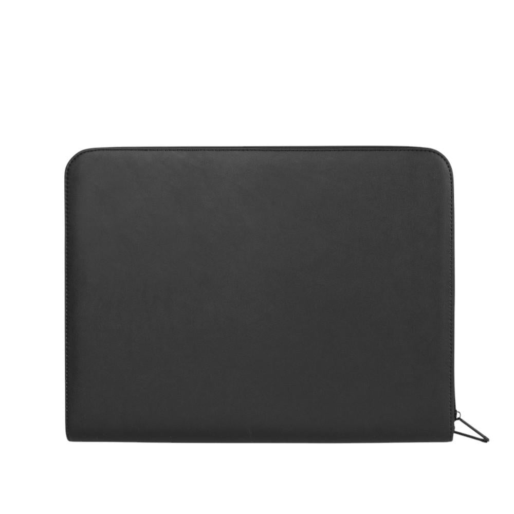 Vista posterior del portafolio A4 Gabol Omega con acabado en piel sintética y diseño elegante para el uso profesional diario.