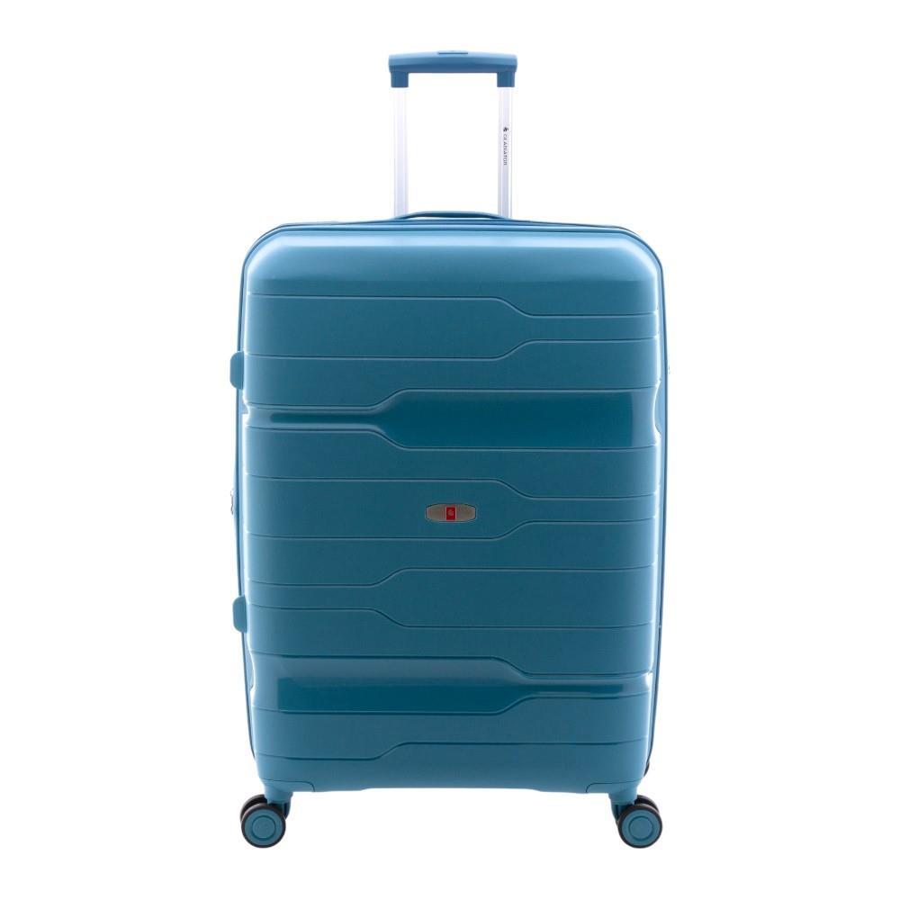 Vista frontal completa de la maleta Gladiator grande Boxing en azul blondy.