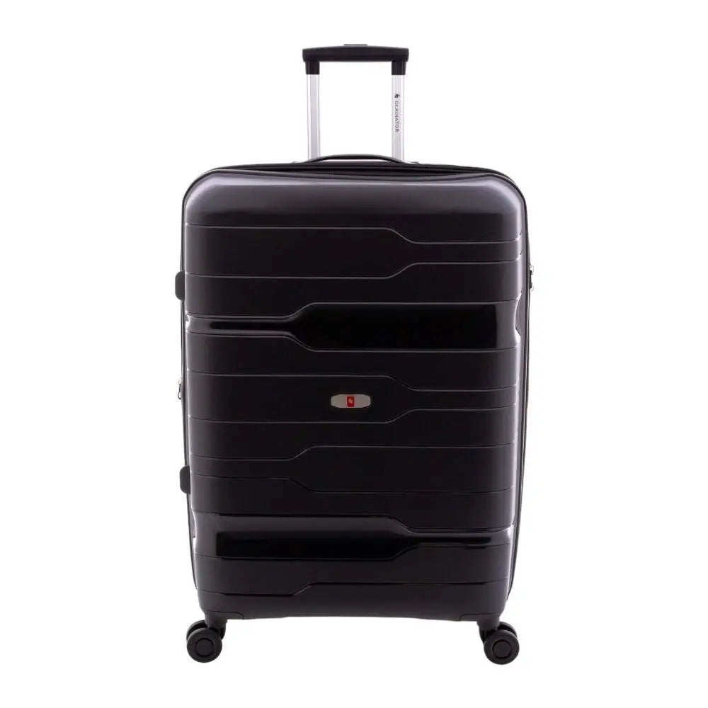 Vista frontal completa de la maleta Gladiator grande Boxing en color negro.