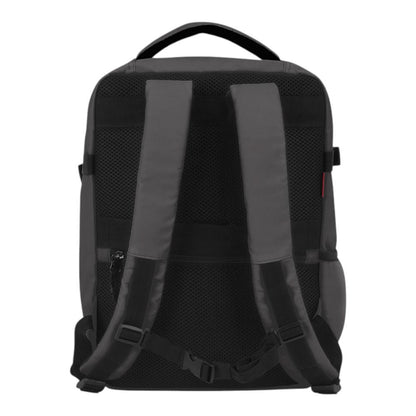 Vista trasera de la mochila Luisipo Gabol Vancouver gris con correas acolchadas y malla transpirable