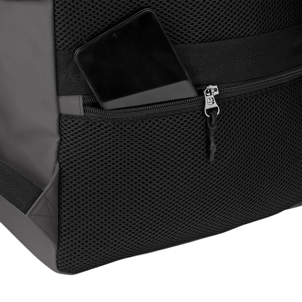 Detalle del bolsillo frontal con cremallera y malla de la mochila Luisipo Gabol Vancouver gris para viaje