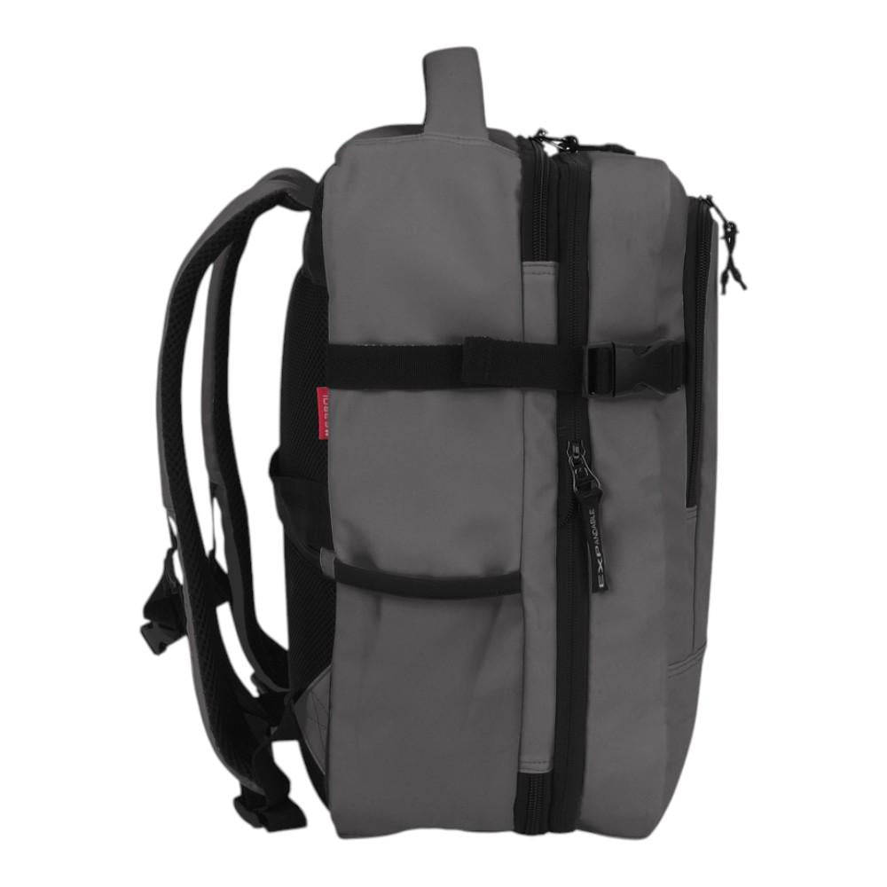 Mochila de viaje Luisipo Gabol Vancouver gris expandible con compartimento para portátil y diseño ergonómico lateral