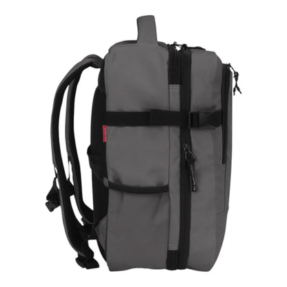 Mochila de viaje Luisipo Gabol Vancouver gris expandible con compartimento para portátil y diseño ergonómico lateral
