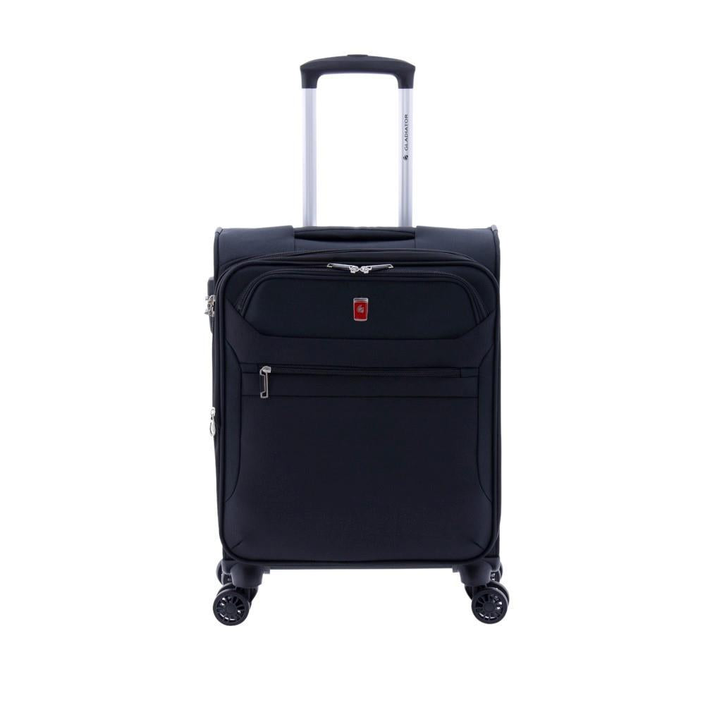 Maleta de cabina blanda Gladiator 3D en color negro, medidas 55x40x20 cm.