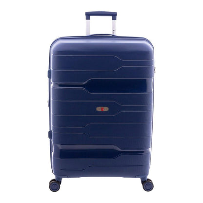 Vista principal de la maleta Gladiator grande Boxing en azul marino, robusta y elegante.