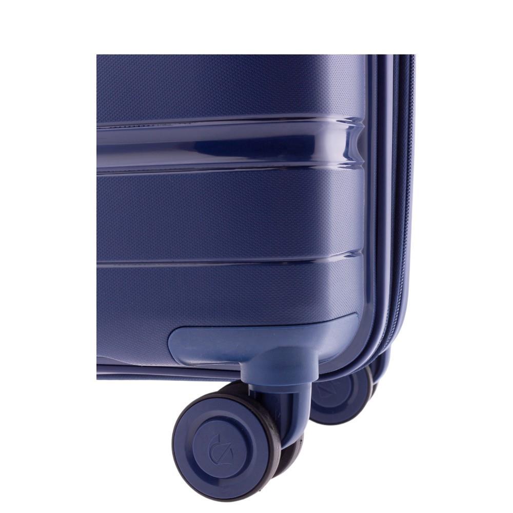 Detalle de las ruedas dobles multidireccionales de la maleta Boxing que garantizan un rodaje suave y silencioso.