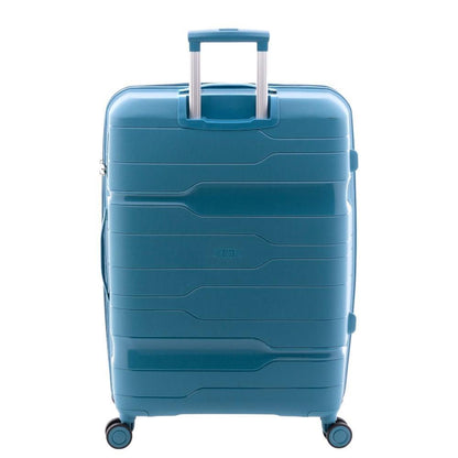 Parte posterior de la maleta grande Boxing mostrando el diseño de la carcasa y el tirador.